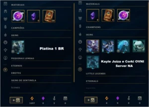 Kayle Juiza e Corki UFO + Conta Platina 1 Main ADC - League of Legends LOL