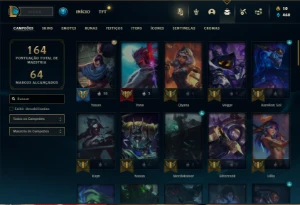 Unranked com 70 Champs e 38 Skins + 8 Cromas - League of Legends LOL