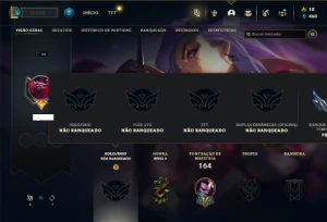 Unranked com 70 Champs e 38 Skins + 8 Cromas - League of Legends LOL