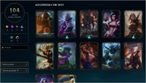CONTA DE LOL NIVEL 216, 104 SKINS, 123 CAMPEÕES. - League of Legends