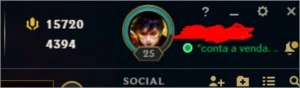 Conta de Lol level 25 + 15k rp - League of Legends