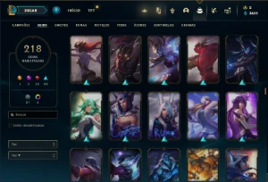 Conta Unranked com 122 Champs e 218 Skins - League of Legends LOL