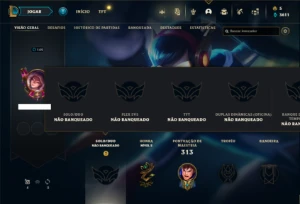 Conta Unranked com 122 Champs e 218 Skins - League of Legends LOL