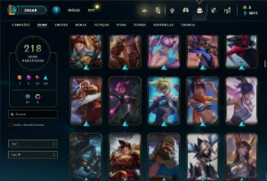 Conta Unranked com 122 Champs e 218 Skins - League of Legends LOL
