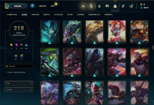 Conta Unranked com 122 Champs e 218 Skins - League of Legends LOL
