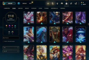 Conta Unranked com 122 Champs e 218 Skins - League of Legends LOL