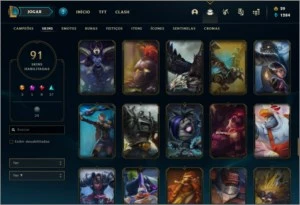 Conta unranked com 91 skins e 126 champs - League of Legends LOL