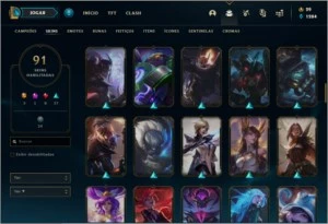Conta unranked com 91 skins e 126 champs - League of Legends LOL