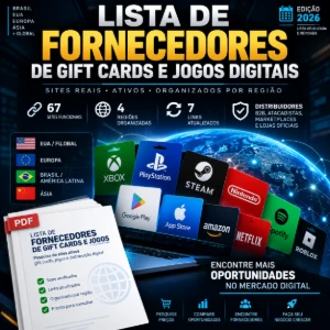 Lista de Fornecedores de Gift Cards & Jogos Digitais 2026 - Outros