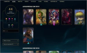 Conta platina III 57% wr 89 campeões 44 skins - League of Legends LOL