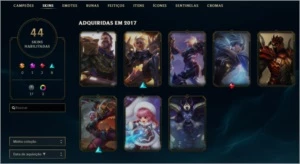Conta platina III 57% wr 89 campeões 44 skins - League of Legends LOL