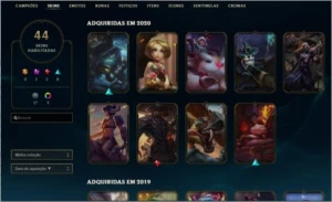 Conta platina III 57% wr 89 campeões 44 skins - League of Legends LOL
