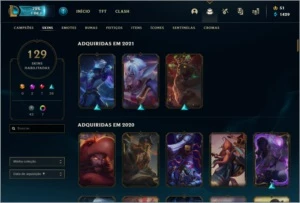 Vendo conta Platina 4 com 129 skins e Quase full champs - League of Legends LOL
