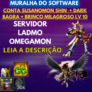 Conta Digimon Masters D.Bagra + Susanoomon Shin + Brinco Mil - Digimon Masters Online DMO