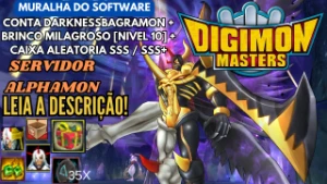 Conta Digimon Masters D.Bagra + Brinco Mil. + Box Sss/Sss+