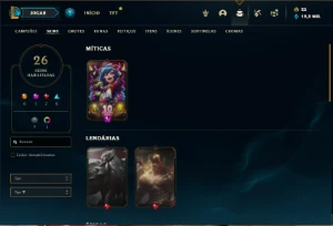Conta prata 1 com 45 Champs e 26 Skins - League of Legends LOL