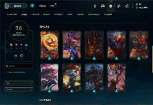 Conta prata 1 com 45 Champs e 26 Skins - League of Legends LOL