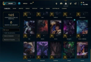 Conta prata 1 com 45 Champs e 26 Skins - League of Legends LOL