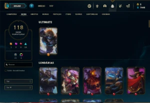 Conta prata 2 com 150 Champs e 118 Skins - League of Legends LOL