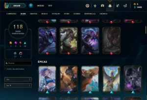Conta prata 2 com 150 Champs e 118 Skins - League of Legends LOL