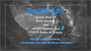 SMURF LOL LVL 30, 60K ESSÊNCIA AZUL + ESCOLHA SKIN + SERVER - League of Legends