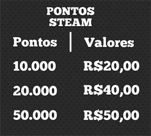 PONTOS STEAM -- BARATOS! 10.000 pontos steam por R$20,00 - Outros