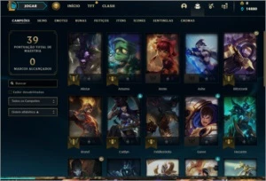 Conta de lol D1 60% de win rate 14k - League of Legends