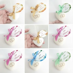 Kit 50 lembrancinhas casamento sabonete coração c aliança e - Artesanato e Personalizados