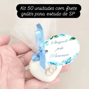 Kit 50 lembrancinhas casamento sabonete coração c aliança e - Artesanato e Personalizados