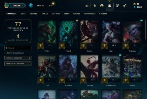 Conta prata 4 com 43 Champs e 18 Skins - League of Legends LOL