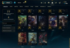 Conta prata 4 com 43 Champs e 18 Skins - League of Legends LOL