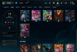 Conta prata 4 com 43 Champs e 18 Skins - League of Legends LOL
