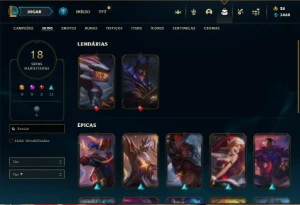 Conta prata 4 com 43 Champs e 18 Skins - League of Legends LOL