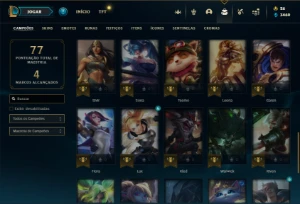 Conta prata 4 com 43 Champs e 18 Skins - League of Legends LOL