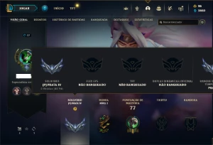 Conta prata 4 com 43 Champs e 18 Skins - League of Legends LOL