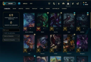 Prata 3 com 35 Champs e 14 Skins + 15 Espolios - League of Legends LOL
