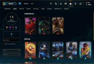 Prata 3 com 35 Champs e 14 Skins + 15 Espolios - League of Legends LOL
