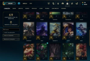 Prata 3 com 35 Champs e 14 Skins + 15 Espolios - League of Legends LOL