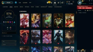 Conta ouro afundada 274 skins, bastante emotion - League of Legends LOL