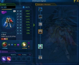Conta Mid game LADMO Server Lucemon (em breve será Alphamon) - Digimon Masters Online