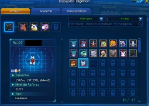 Conta Mid game LADMO Server Lucemon (em breve será Alphamon) - Digimon Masters Online