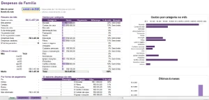 Controle financeiro familiar em Excel, com painel automático - Planilhas e Dashboards