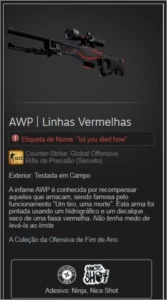 AWP-Redline testada em campo float 0.17 - Counter Strike CS
