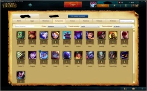 League of Legends - Prata 4 - 6 Skins - 21 Campeões LOL