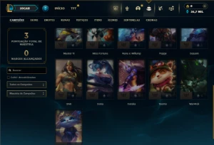 Ouro 3 com 21 Champs e 1 Skin ( SEM EMAIL CONFIRMADO ) - League of Legends LOL