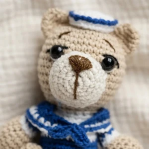 Urso Marinheiro Pequeno Amigurumi - Artesanato e Personalizados