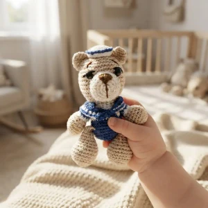 Urso Marinheiro Pequeno Amigurumi - Artesanato e Personalizados
