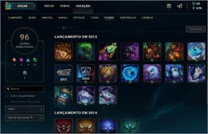 Conta Platina 2/ 50 Skins/ 26 pdl por vitória - League of Legends LOL