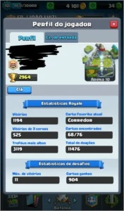 Clash Royale Arena 10 + CV 8 quase CV 9
