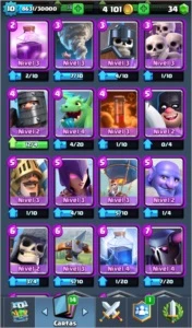 Clash Royale Arena 10 + CV 8 quase CV 9